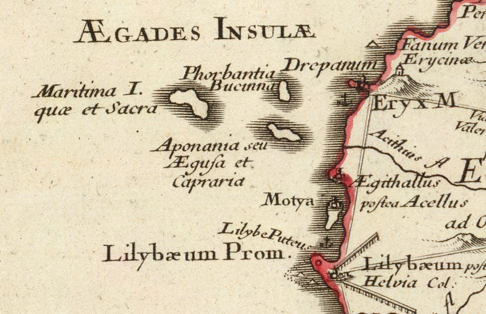 foto Siciliae Antiquae quae et Sicania et Trinacria dicta tabula geographica.